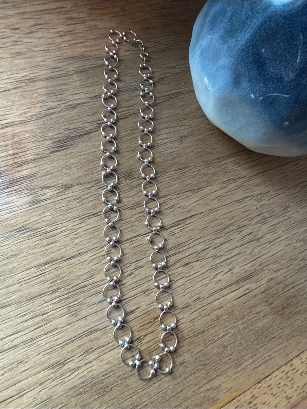 Classic Silver Toned Link Circle Necklace - Women Jewelry